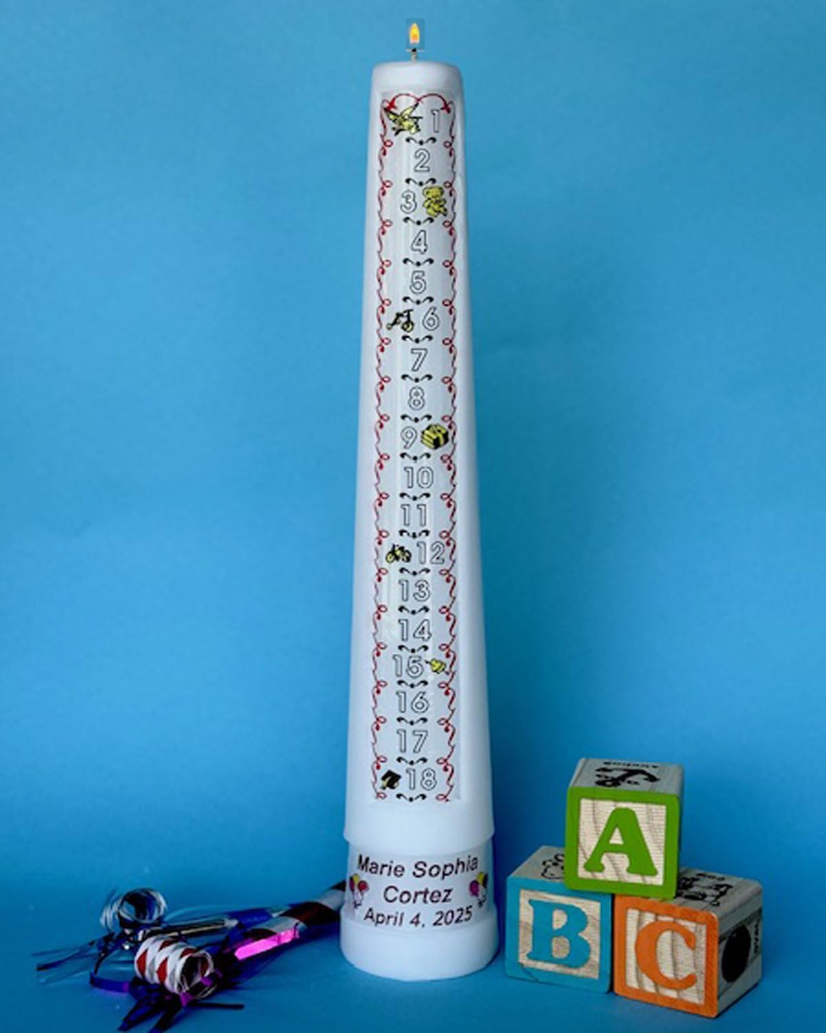 Personalized Birthday Countdown Candle for 1-18 Years Celebrations