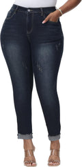 Womens Plus Size Skinny Jeans High Waisted Stretchy (Style WBTX)