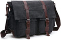 Vintage Canvas Messenger Bag 15.6 in Laptop Satchel - Durable Daily