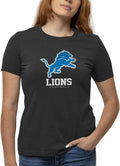 Detroit Lions Womens Cotton Ultimate Fan Logo Short Sleeve Tee