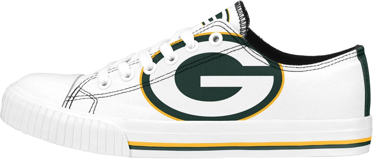 FOCO Women's NFL Fashion Team Big Logo Low Top White Sneakers