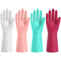 KAQ Reusable Rubber Cleaning Gloves 4 Pairs - Non-Slip, Latex Free