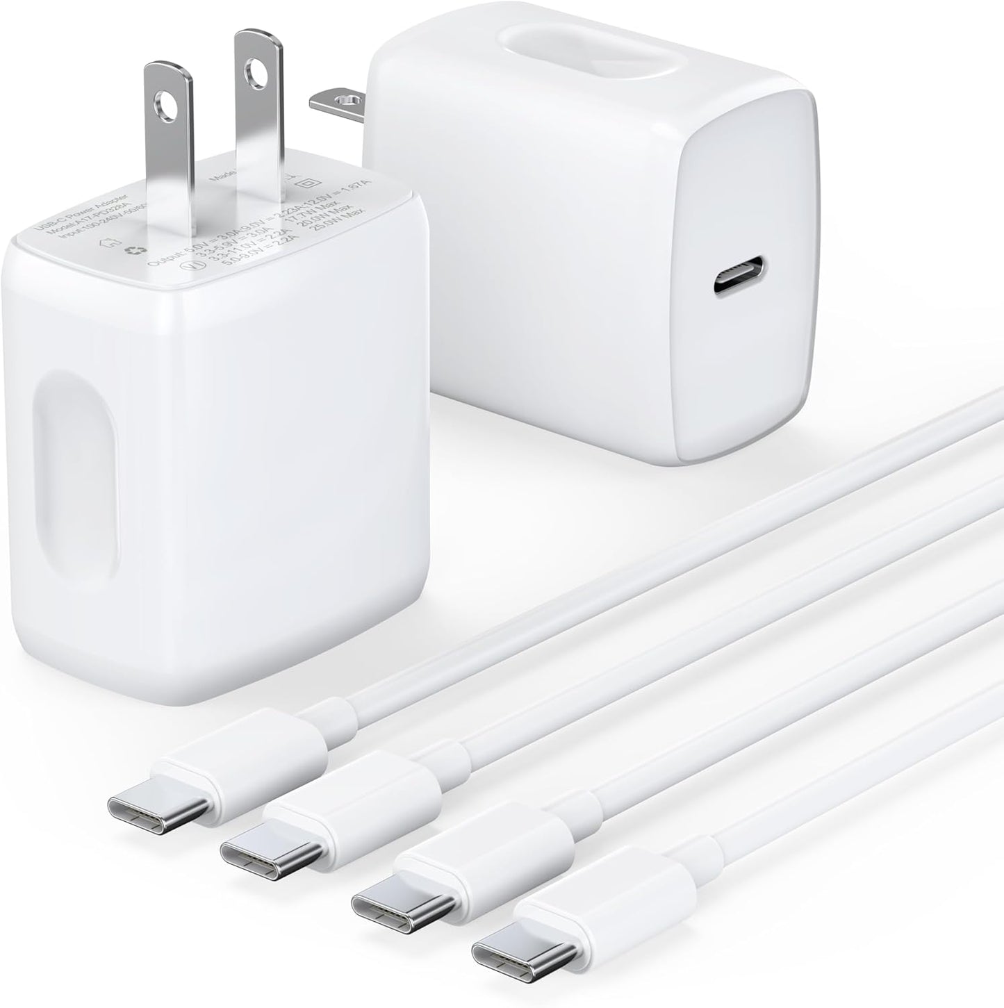 Fast Charge 2 Pack USB C Wall Charger Set