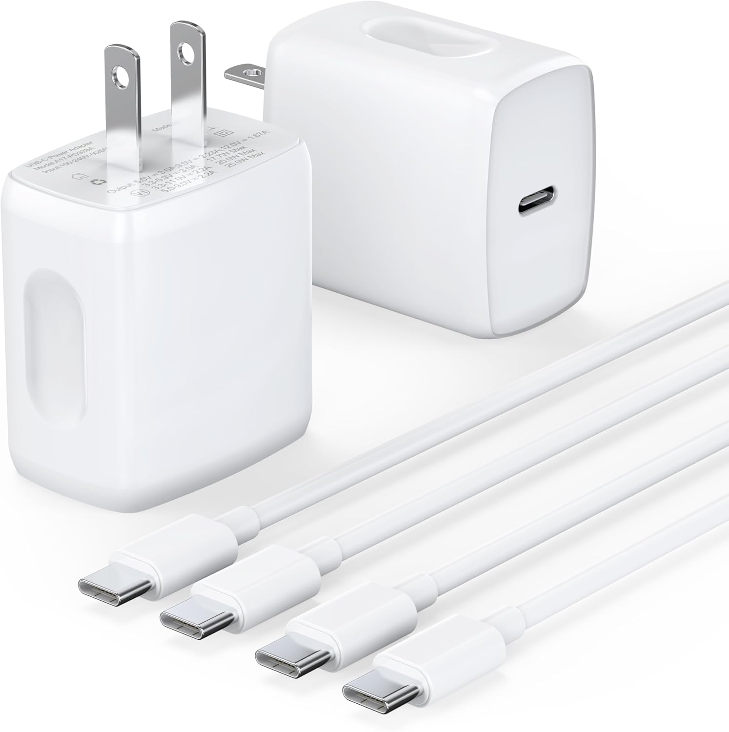 Fast Charge 2 Pack USB C Wall Charger Set