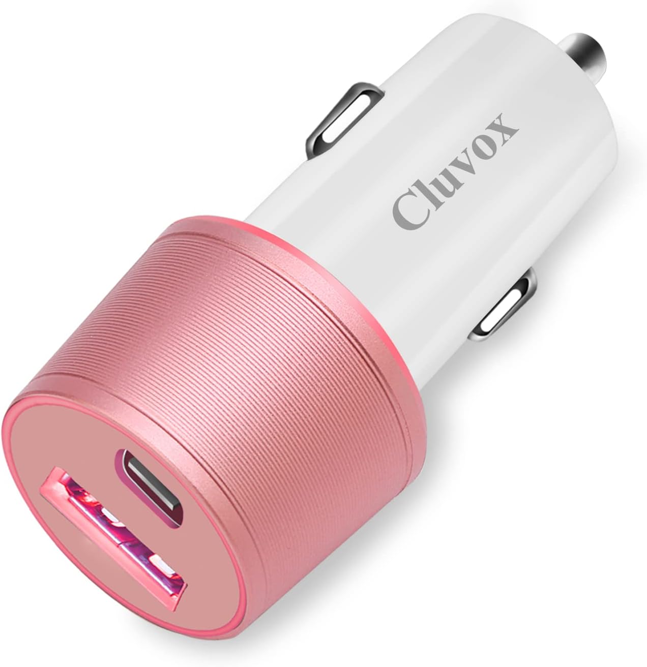 Cluvox 20W Fast Charge Dual USB Car Charger - Pink