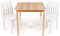 Humble Crew Kids Wooden Table and 2 Chairs Set - Sturdy Square Kids