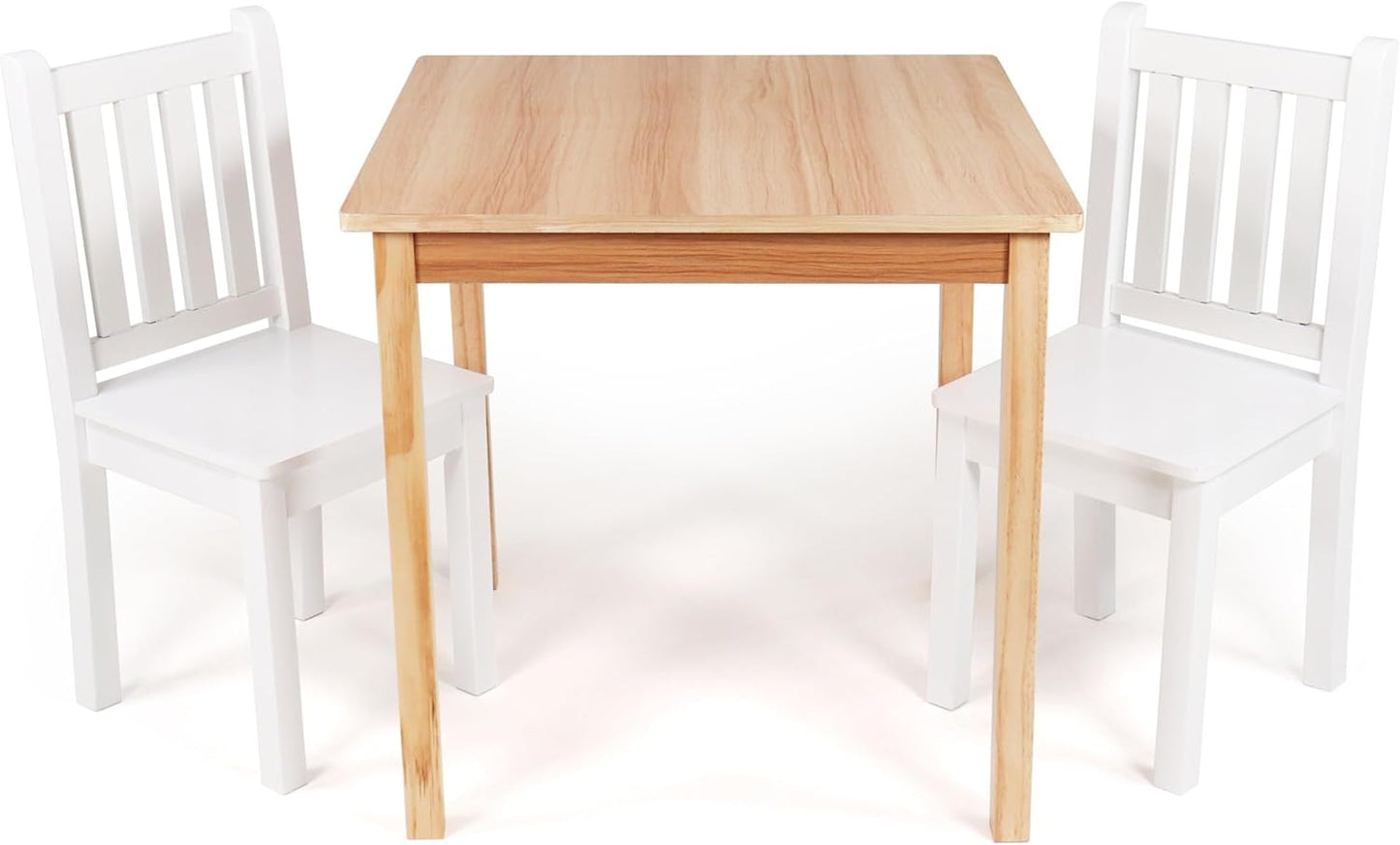 Kids Wooden Table and 2 Chairs Set for Arts and Crafts Fun