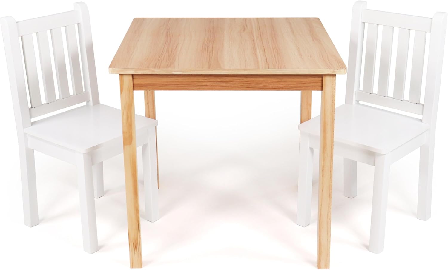 Kids Wooden Table and 2 Chairs Set for Arts and Crafts Fun