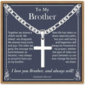 Silver Figaro Cross Necklace for Teen Boys - Gift-Ready Chain