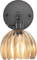 Vintage Wall Sconce with Amber Tulip Glass for Modern Spaces