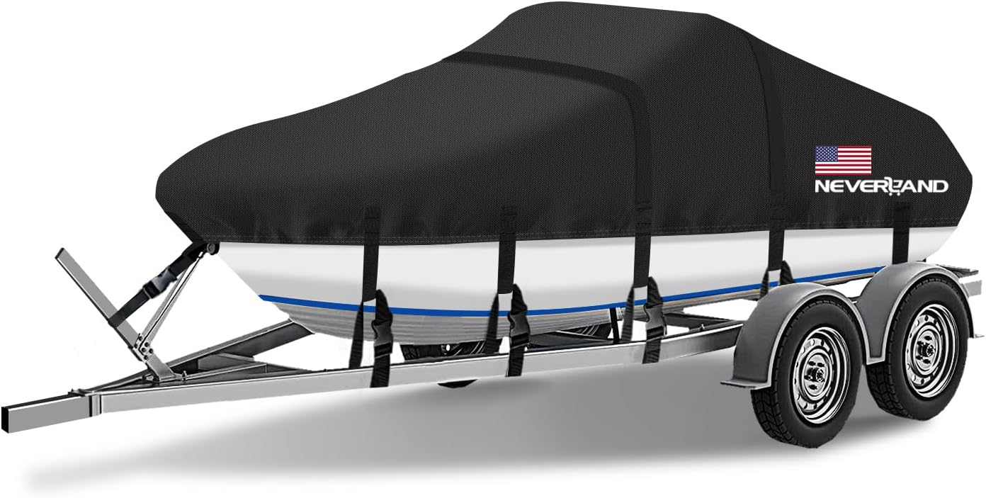 Boat Cover 20-22 ft Waterproof Heavy Duty for Bass and V-Hull