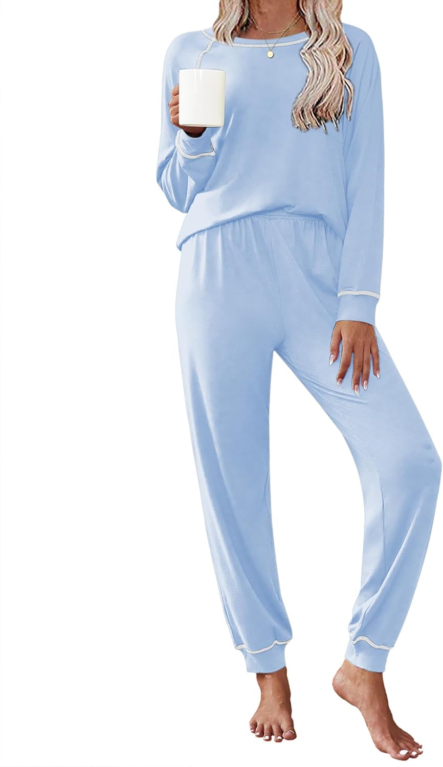 Ekouaer Pajamas Set for Women Soft Comfy Pjs Long Sleeve