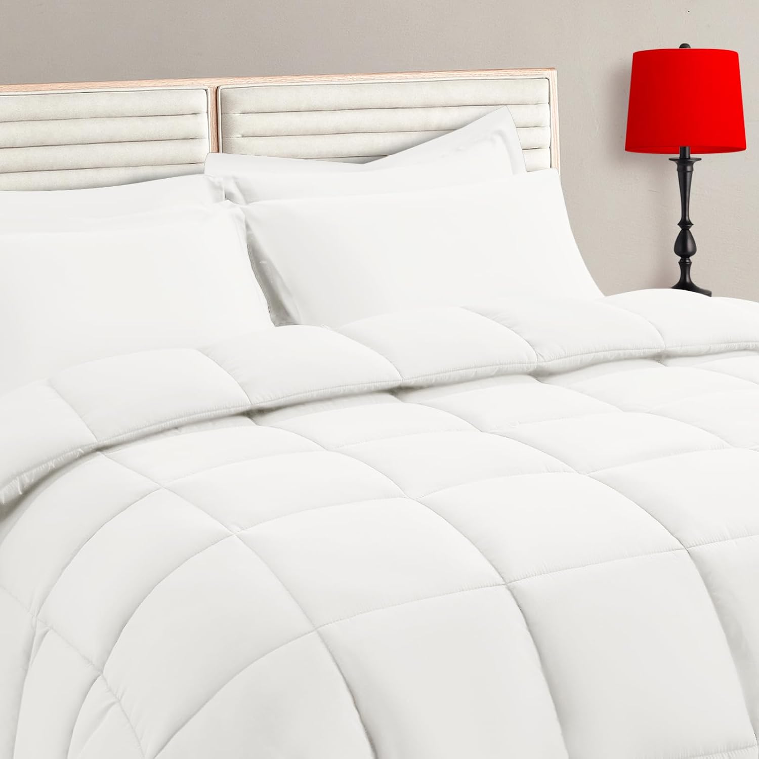TAIMIT Ivory King Comforter Set - 7 Pieces for Ultimate Comfort