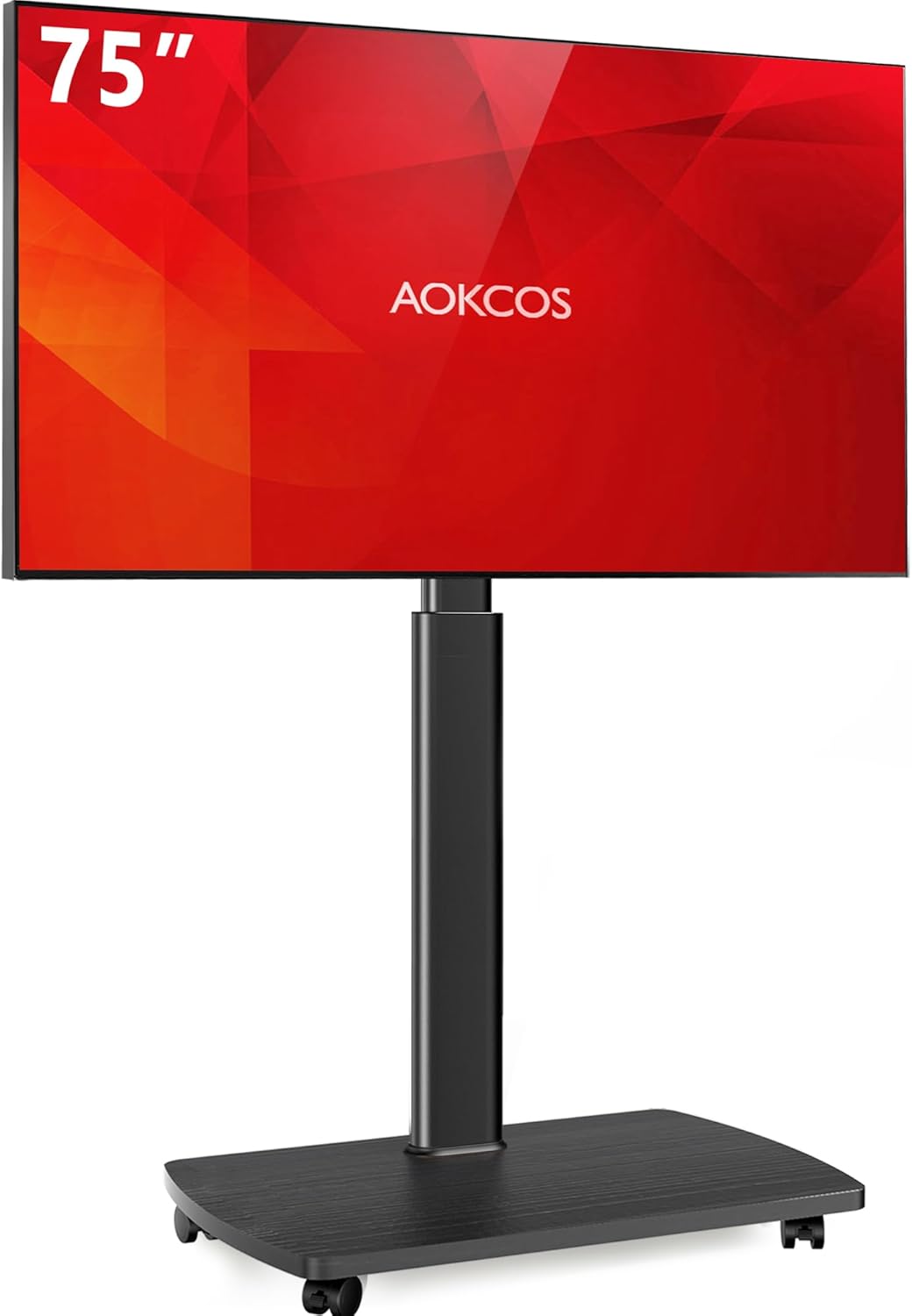 Rolling TV Stand for 43-75 Inch TVs with Adjustable Height