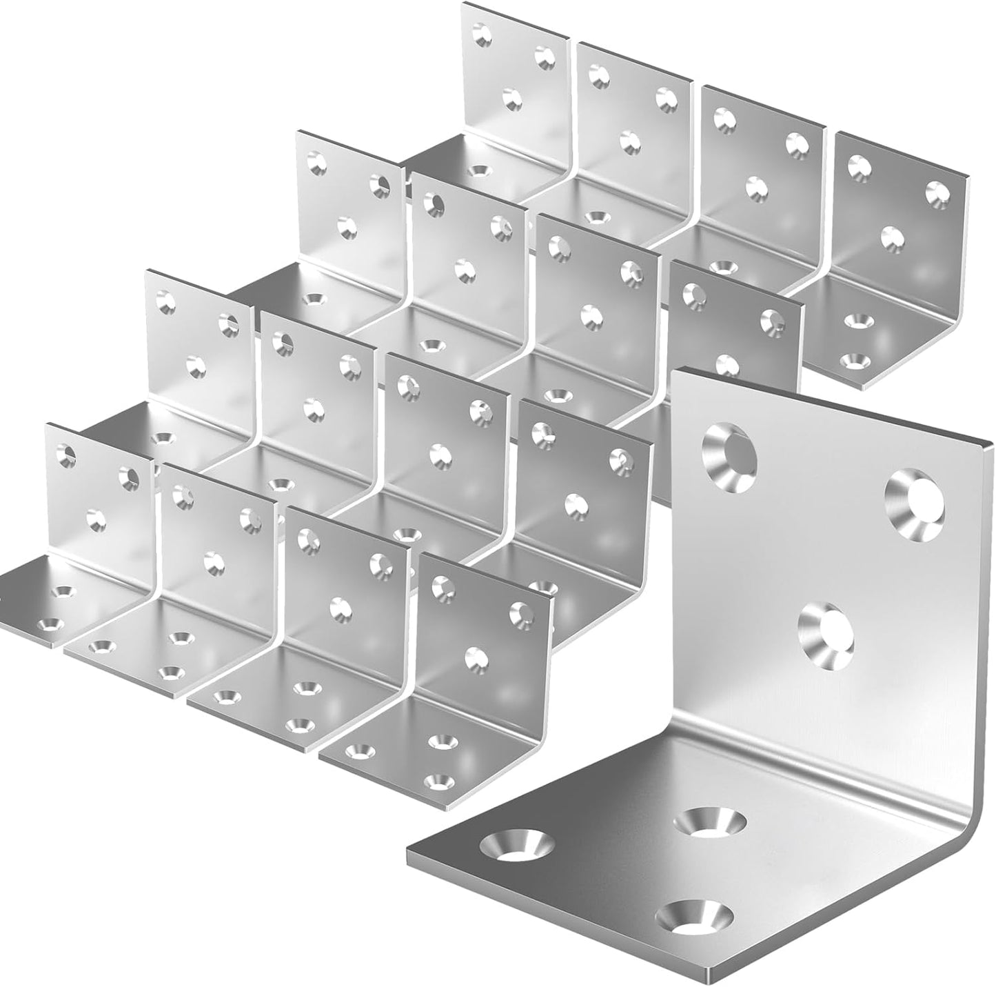 40Pcs Heavy Duty Stainless Steel L Brackets for Wood Projects