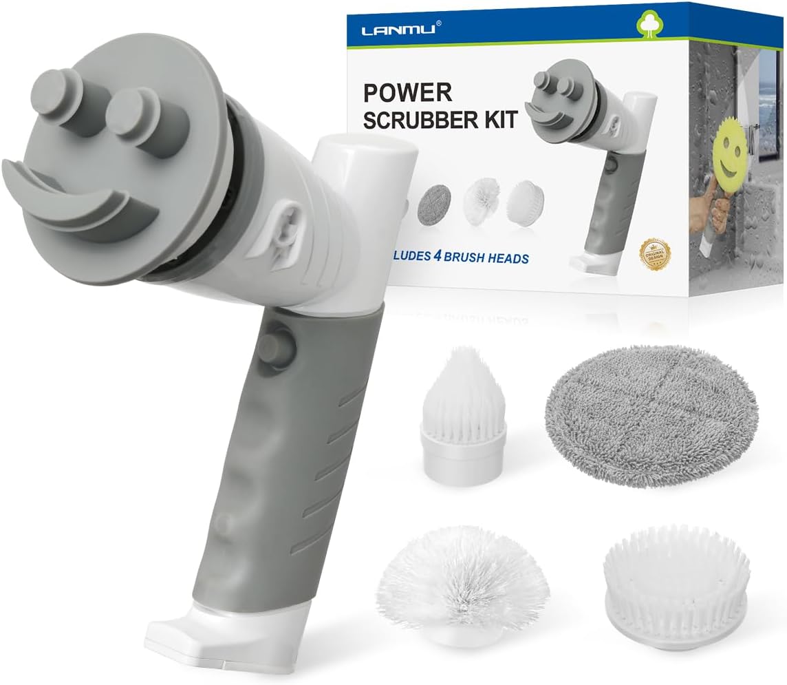 LANMU Electric Spin Scrubber Wand for Effortless Cleaning Tasks