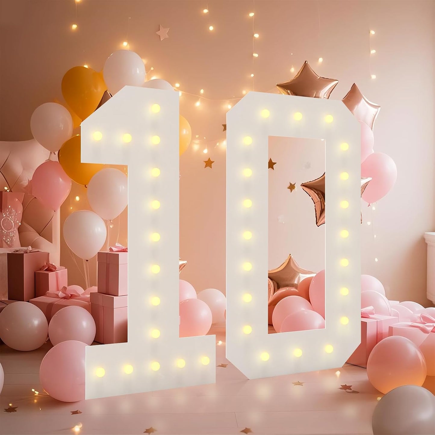 4FT Light Up Numbers for 10th Birthday Party Decorations