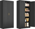 71 in Tall Kitchen Pantry Cabinet - Metal Storage Cupboard