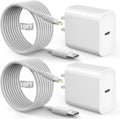 Fast iPhone Charger 20W PD 2-Pack with 10ft Lightning Cables - Long