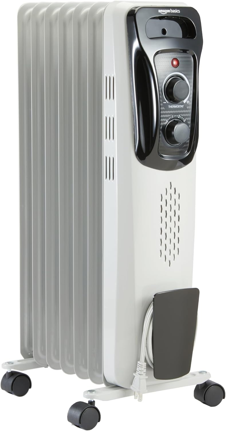 Basics Oil Heater - 3 Heat Settings, Over-Heat Protection
