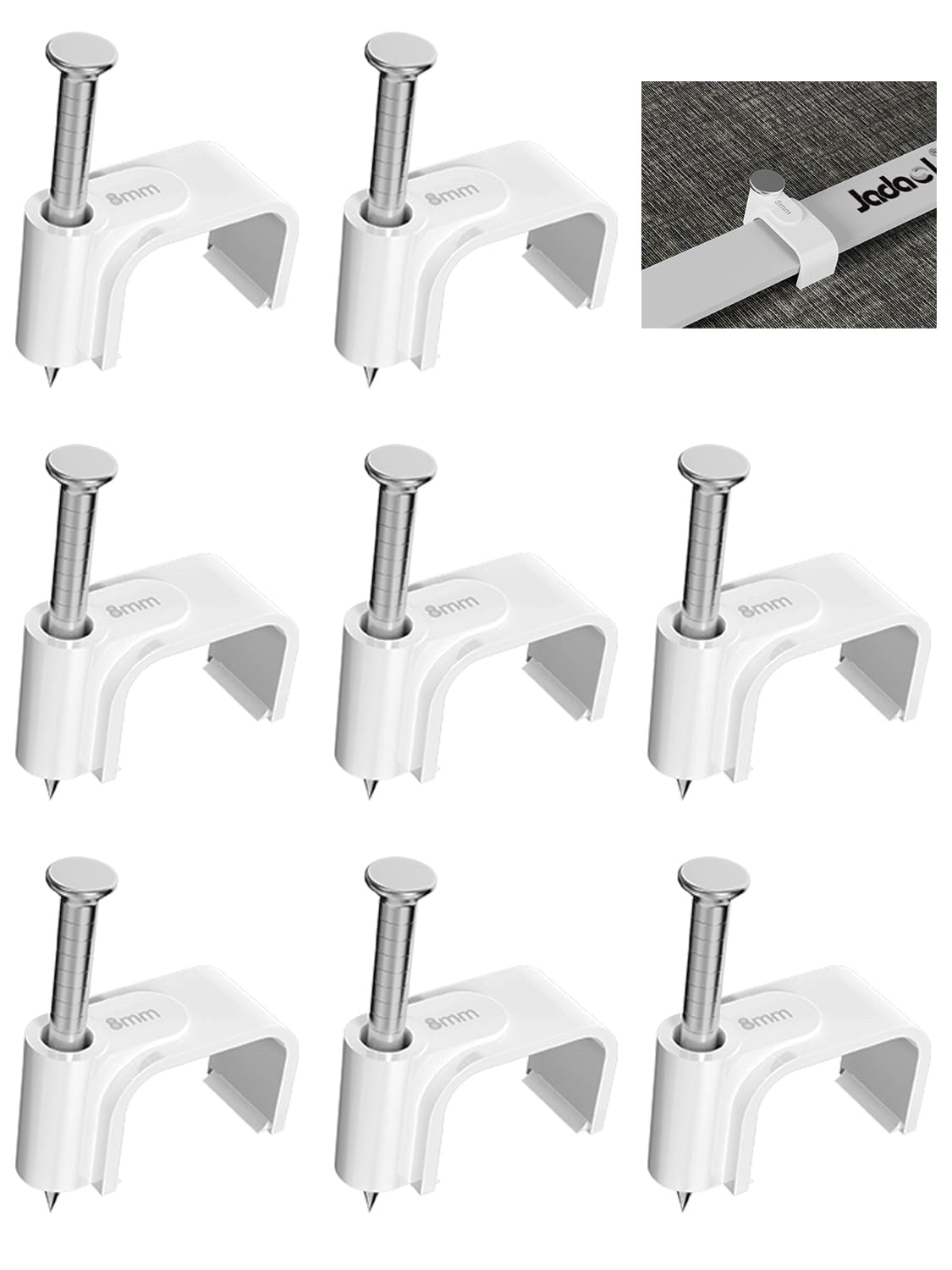Jadaol 100Pcs Nail-in Clips for Flat Cables