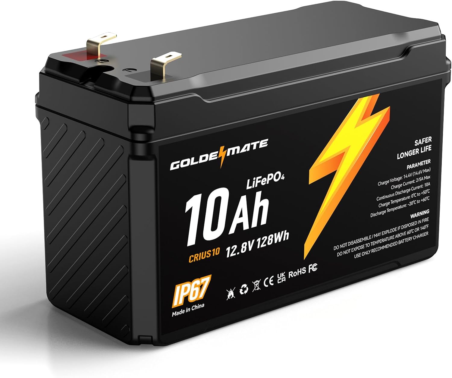 12V 10Ah LiFePO4 Lithium Battery for Power Wheels and More