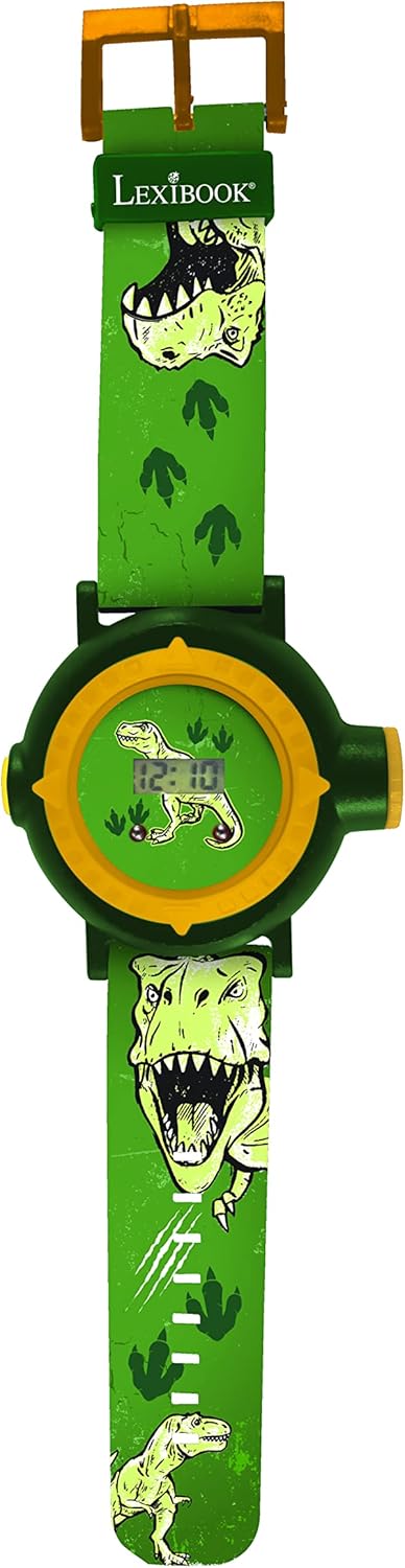 LEXiBOOK Dinosaur Projection Watch - 20 Dino Images - Kids - Green/Yellow