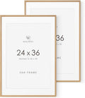 24x36 Poster Frame Solid Oak with Mat - Set of 2 wallwisy