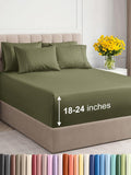 Extra Deep Cal King Sheet Set - 6 Piece Breathable Cooling Sage