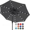 Durable Solar LED Patio Umbrella 9FT Dark Gray - LED & Tilt
