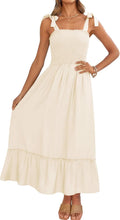 Boho Spaghetti Strap Square Neck Ruffle A Line Maxi Dress - Summer you