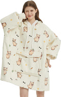 Wearable Blanket Hoodie for Women - Comfy Sherpa Oversized Pullover
