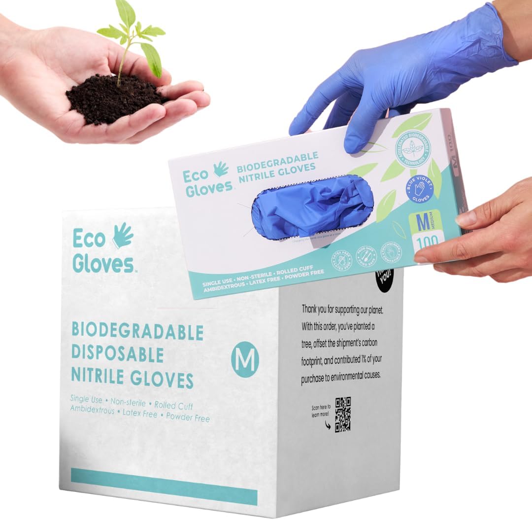 Biodegradable Nitrile Disposable Gloves for Food and Cleaning