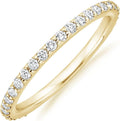 Eternity Ring - 14K Gold Plated Cubic Zirconia Stackable Band