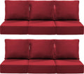 22x24/22x25 Deep Seat Patio Cushions Set of 6 - Red Comfort
