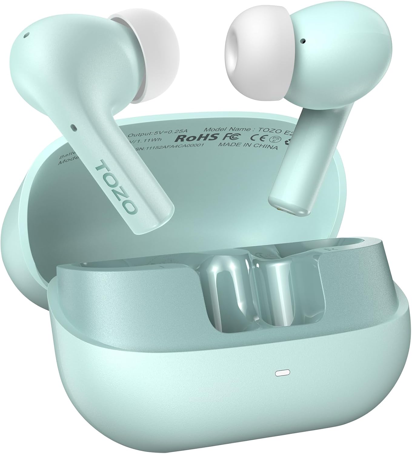 TOZO E2 Wireless Earbuds: AI Noise Cancellation, Powerful Bass, 30H Playtime