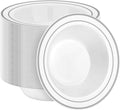 100 Pack Disposable Soup Bowls with Silver Rim - 12oz Heavy Duty