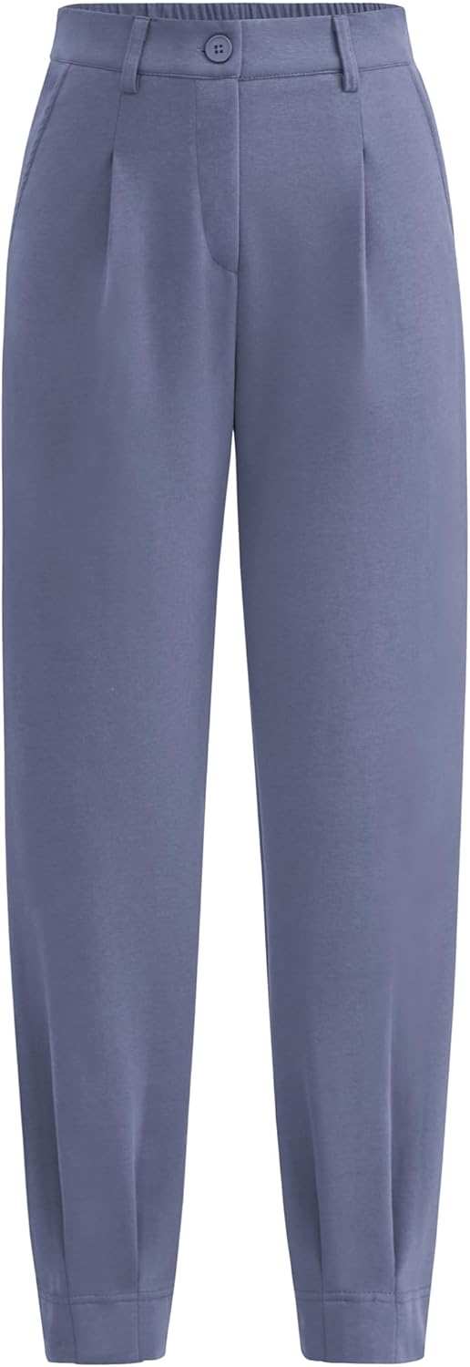 Trendy High Waisted Ankle Length Dress Pants for Women