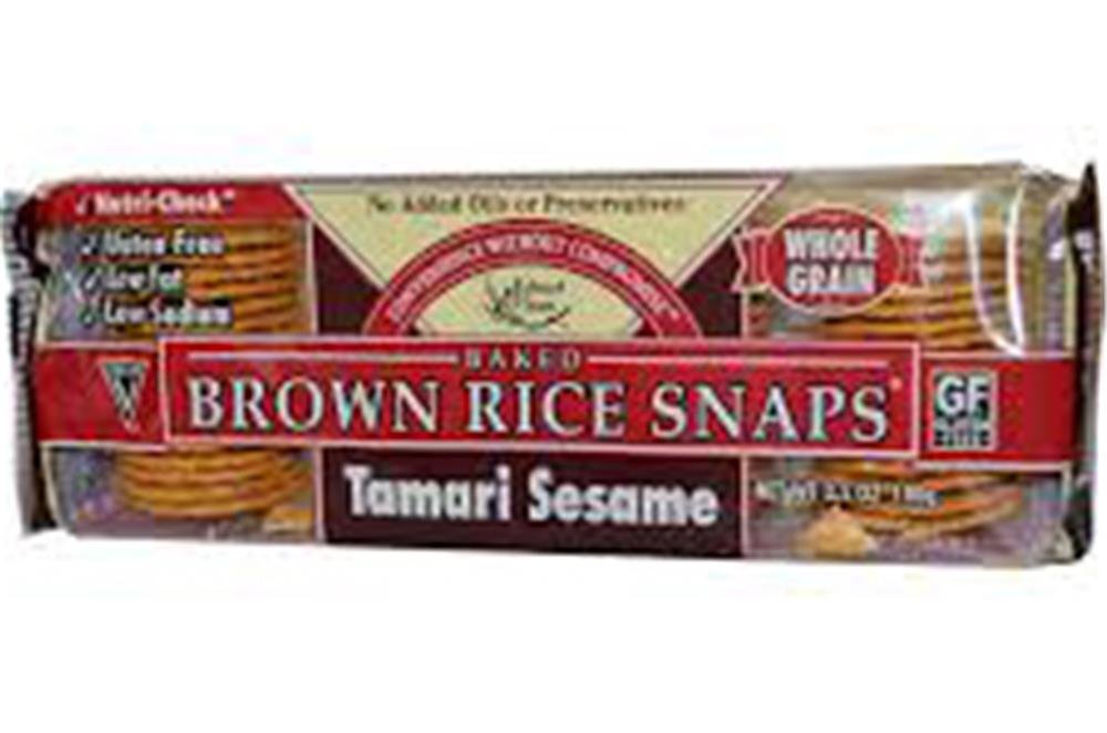 Tamari Sesame Brown Rice Snaps - Healthy Gluten Free Snack