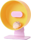 Silent Hamster Wheel 8.7 in Passionfruit Yellow - Quiet Dual-Bearing
