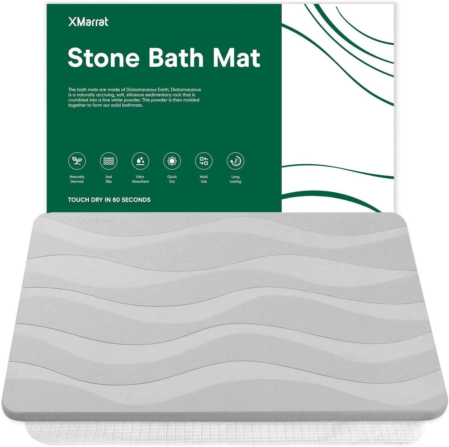Diatomaceous Earth Bath Mat - Super Absorbent & Quick Drying