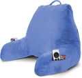 Calm Blue Reading Pillow for Sitting Up in Bed - Shredded Memory Foam