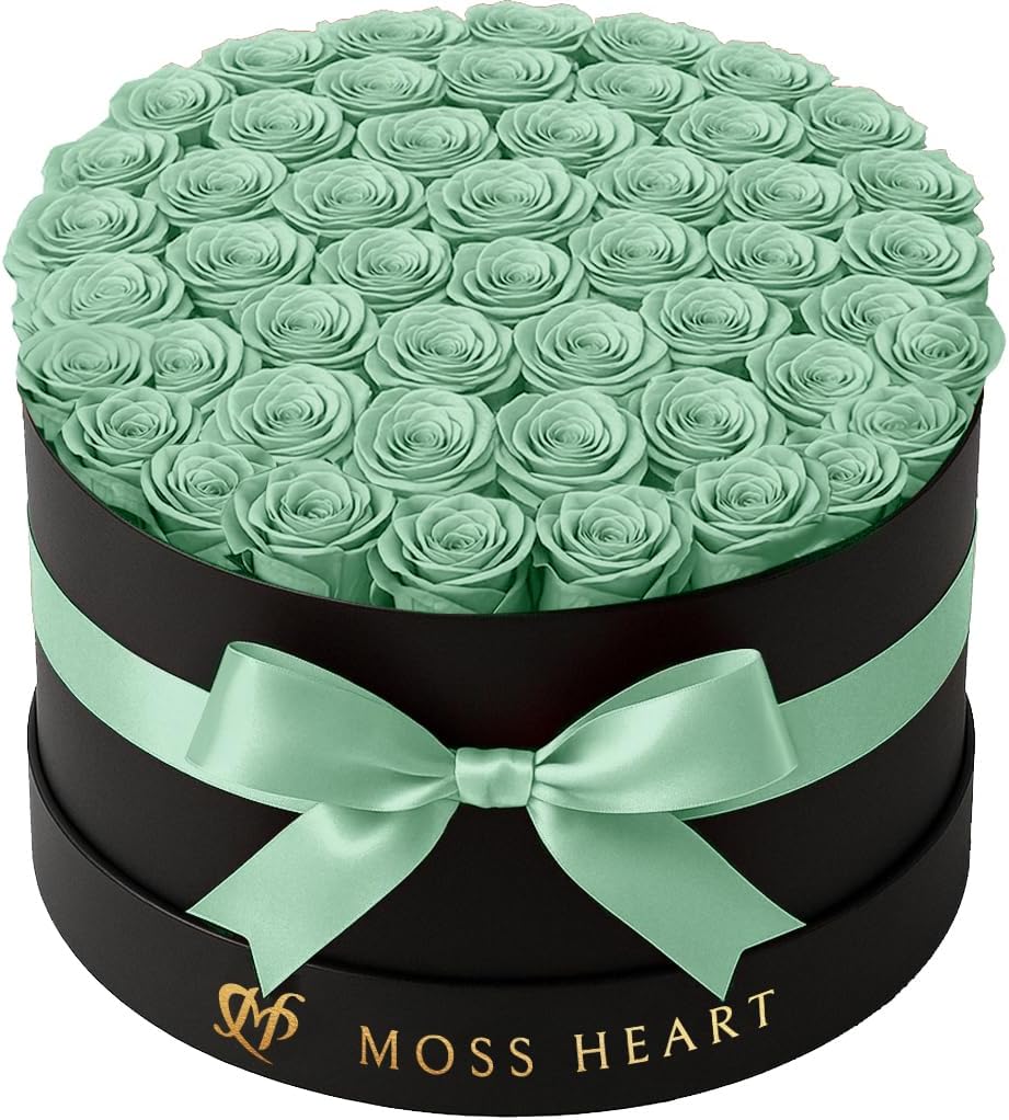 50 Preserved Roses in Round Box for Lasting Beauty and Elegance