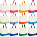 Canvas Tote Bags 12 Pack 18.5 x 15 in - Reusable Grocery Set