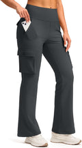 Women's 6 Pockets High Waist Yoga Pants Flare Cargo - Comfortable Fit