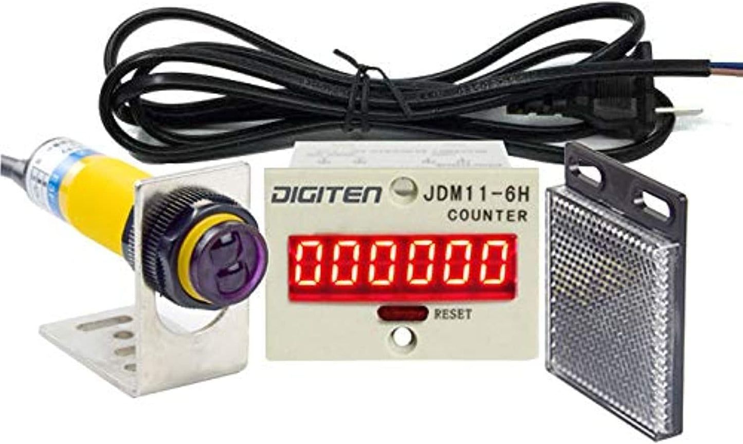 DIGITEN 0-999999 Digital LED Counter for Automatic Counting
