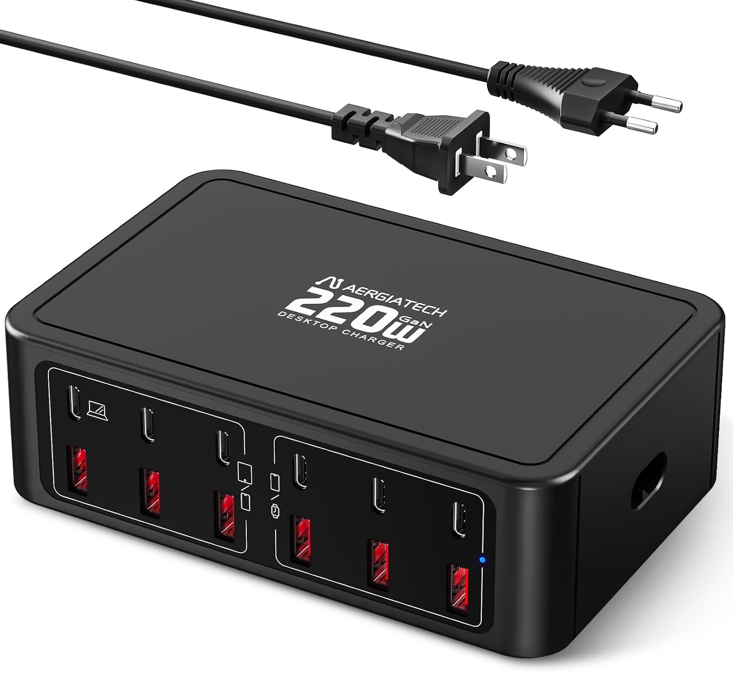 220W USB C Charging Station for Fast Charging Multiple Devices
