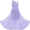 Girls Sequin One Shoulder Dress Size 5-14 - Elegant Partywear