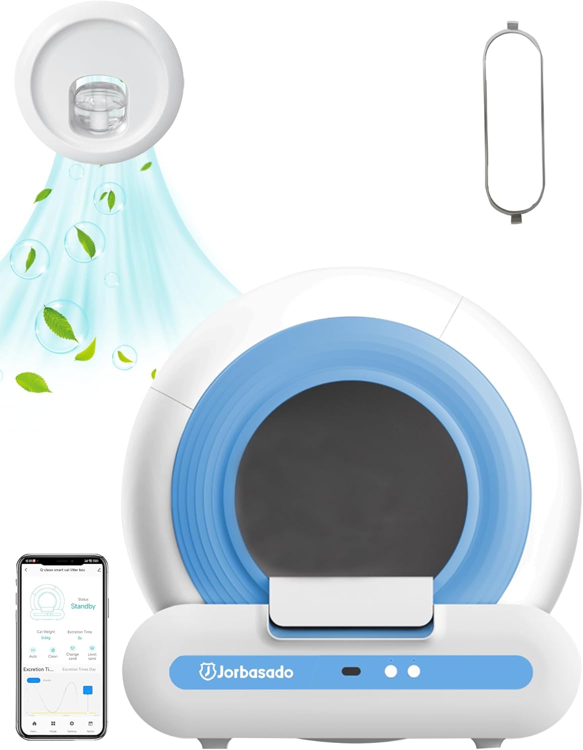 Automatic Cat Litter Box with APP Control and Odor Removal Device