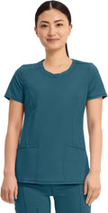 Cherokee Infinity Womens Round Neck Scrub Top Contemporary Fit
